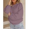 imageZESICA Womens Crew Neck Long Lantern Sleeve Casual Loose Ribbed Knit Solid Soft Pullover Sweater TopsDarkviolet