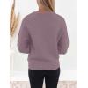 imageZESICA Womens Crew Neck Long Lantern Sleeve Casual Loose Ribbed Knit Solid Soft Pullover Sweater TopsDarkviolet