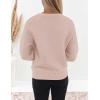 imageZESICA Womens Crew Neck Long Lantern Sleeve Casual Loose Ribbed Knit Solid Soft Pullover Sweater TopsDustypink