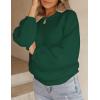 imageZESICA Womens Crew Neck Long Lantern Sleeve Casual Loose Ribbed Knit Solid Soft Pullover Sweater TopsForestgreen