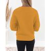 imageZESICA Womens Crew Neck Long Lantern Sleeve Casual Loose Ribbed Knit Solid Soft Pullover Sweater TopsGinger