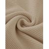 imageZESICA Womens Crew Neck Long Lantern Sleeve Casual Loose Ribbed Knit Solid Soft Pullover Sweater TopsKhaki