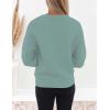 imageZESICA Womens Crew Neck Long Lantern Sleeve Casual Loose Ribbed Knit Solid Soft Pullover Sweater TopsLake
