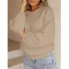 imageZESICA Womens Crew Neck Long Lantern Sleeve Casual Loose Ribbed Knit Solid Soft Pullover Sweater TopsOatmeal