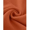 imageZESICA Womens Crew Neck Long Lantern Sleeve Casual Loose Ribbed Knit Solid Soft Pullover Sweater TopsOrange