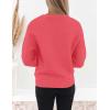 imageZESICA Womens Crew Neck Long Lantern Sleeve Casual Loose Ribbed Knit Solid Soft Pullover Sweater TopsWatermelon