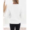 imageZESICA Womens Crew Neck Long Lantern Sleeve Casual Loose Ribbed Knit Solid Soft Pullover Sweater TopsWhite