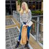 imageZESICA Womens Long Sleeve Crewneck Striped Shirts Spring Ribbed Knit Sweater Slim Fitted Casual Basic Tee TopsWhite