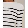 imageZESICA Womens Long Sleeve Crewneck Striped Shirts Spring Ribbed Knit Sweater Slim Fitted Casual Basic Tee TopsWhite