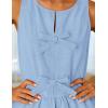 imageZESICA Womens Summer Sleeveless Tank Tops Crewneck Tie Front Loose Flowy Ruffle Peplum Babydoll BlousesSky