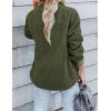 imageZESICA Womens Winter Casual Sherpa Fleece Jacket Long Sleeve Button Solid Warm Fuzzy Outwear Coat PocketsArmy Green