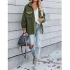 imageZESICA Womens Winter Casual Sherpa Fleece Jacket Long Sleeve Button Solid Warm Fuzzy Outwear Coat PocketsArmy Green