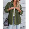imageZESICA Womens Winter Casual Sherpa Fleece Jacket Long Sleeve Button Solid Warm Fuzzy Outwear Coat PocketsArmy Green