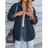imageZESICA Womens Winter Casual Sherpa Fleece Jacket Long Sleeve Button Solid Warm Fuzzy Outwear Coat PocketsNavy Blue