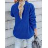 imageZESICA Womens Winter Casual Sherpa Fleece Jacket Long Sleeve Button Solid Warm Fuzzy Outwear Coat PocketsRoyal Blue
