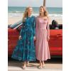 imageZESICA Womens Maxi Dress 2025 Fall Long Sleeve Crewneck Floral Print Mesh Ruched Party Wedding Guest DressesBlue