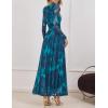 imageZESICA Womens Maxi Dress 2025 Fall Long Sleeve Crewneck Floral Print Mesh Ruched Party Wedding Guest DressesBlue