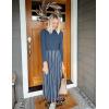 imageZESICA Womens 2025 Fall Turtleneck Long Sleeve Sweater Dress Tie Waist Casual Loose Ribbed Knit A Line Midi DressesDusty Blue