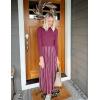 imageZESICA Womens 2025 Fall Turtleneck Long Sleeve Sweater Dress Tie Waist Casual Loose Ribbed Knit A Line Midi DressesEggplant