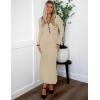 imageZESICA Womens Long Sleeve Sweater Dress 2025 Spring V Neck Ribbed Knit Casual Formal Cocktail Bodycon Maxi DressesApricot