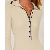 imageZESICA Womens Long Sleeve Sweater Dress 2025 Spring V Neck Ribbed Knit Casual Formal Cocktail Bodycon Maxi DressesApricot