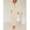 imageZESICA Womens Long Sleeve Sweater Dress 2025 Spring V Neck Ribbed Knit Casual Formal Cocktail Bodycon Maxi DressesApricot