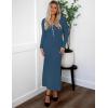 imageZESICA Womens Long Sleeve Sweater Dress 2025 Spring V Neck Ribbed Knit Casual Formal Cocktail Bodycon Maxi DressesDark Blue