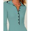 imageZESICA Womens Long Sleeve Sweater Dress 2025 Spring V Neck Ribbed Knit Casual Formal Cocktail Bodycon Maxi DressesLight Green