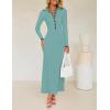 imageZESICA Womens Long Sleeve Sweater Dress 2025 Spring V Neck Ribbed Knit Casual Formal Cocktail Bodycon Maxi DressesLight Green