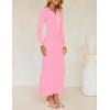 imageZESICA Womens Long Sleeve Sweater Dress 2025 Spring V Neck Ribbed Knit Casual Formal Cocktail Bodycon Maxi DressesPink