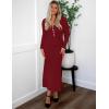 imageZESICA Womens Long Sleeve Sweater Dress 2025 Spring V Neck Ribbed Knit Casual Formal Cocktail Bodycon Maxi DressesRed
