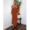 imageZESICA Womens Long Sleeve Sweater Dress 2025 Spring V Neck Ribbed Knit Casual Formal Cocktail Bodycon Maxi DressesRust