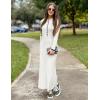 imageZESICA Womens Long Sleeve Sweater Dress 2025 Spring V Neck Ribbed Knit Casual Formal Cocktail Bodycon Maxi DressesWhite