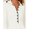 imageZESICA Womens Long Sleeve Sweater Dress 2025 Spring V Neck Ribbed Knit Casual Formal Cocktail Bodycon Maxi DressesWhite