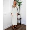 imageZESICA Womens Long Sleeve Sweater Dress 2025 Spring V Neck Ribbed Knit Casual Formal Cocktail Bodycon Maxi DressesWhite
