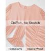 imageZESICA Womens Spring Long Sleeve Chiffon Dress Casual Crew Neck Pleated A Line Flowy Midi Dresses with BeltLight Pink