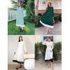 imageZESICA Womens Spring Long Sleeve Chiffon Dress Casual Crew Neck Pleated A Line Flowy Midi Dresses with BeltLight Pink