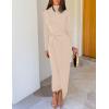 imageZESICA Womens 2025 Fall Long Sleeve Bodycon Dress Mock Neck Wedding Guest Cocktail Party Long Midi DressesApricot