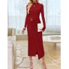 imageZESICA Womens 2025 Fall Long Sleeve Bodycon Dress Mock Neck Wedding Guest Cocktail Party Long Midi DressesRed
