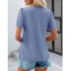 imageZESICA Womens 2025 Short Sleeve Eyelet T Shirts Crew Neck Flowy Loose fit Summer Basic Casual BlousesBlue