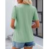 imageZESICA Womens 2025 Short Sleeve Eyelet T Shirts Crew Neck Flowy Loose fit Summer Basic Casual BlousesGreen