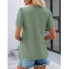 imageZESICA Womens 2025 Short Sleeve Eyelet T Shirts Crew Neck Flowy Loose fit Summer Basic Casual BlousesSage