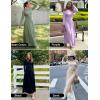 imageZESICA Womens Long Sleeve Spring Maxi Dress 2025 Crewneck Knit Casual Slim Swing Pleated Dresses with PocketsRed