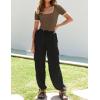 imageZESICA Womens Short Sleeve Square Neck Color Block T Shirt 2025 Summer Slim Fit Ribbed Knit Basic Tee TopsMocha