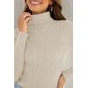 imageZESICA Womens Turtleneck Long Sleeve Shirts Spring Basic Tops Slim Fitted Ribbed Knit SweaterApricot