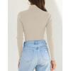 imageZESICA Womens Turtleneck Long Sleeve Shirts Spring Basic Tops Slim Fitted Ribbed Knit SweaterApricot