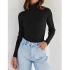 imageZESICA Womens Turtleneck Long Sleeve Shirts Spring Basic Tops Slim Fitted Ribbed Knit SweaterBlack