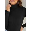 imageZESICA Womens Turtleneck Long Sleeve Shirts Spring Basic Tops Slim Fitted Ribbed Knit SweaterBlack