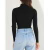 imageZESICA Womens Turtleneck Long Sleeve Shirts Spring Basic Tops Slim Fitted Ribbed Knit SweaterBlack