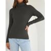 imageZESICA Womens Turtleneck Long Sleeve Shirts Spring Basic Tops Slim Fitted Ribbed Knit SweaterCharcoal